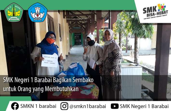 SMK Negeri 1 Barabai Bagikan Sembako untuk Orang yang Membutuhkan